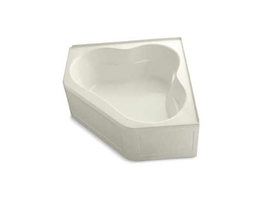 Tercet® 60" x 60" bath with integral apron and integral flange and center drain, Biscuit
