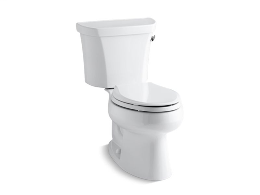 Wellworth® two-piece elongated 1.6 gpf toilet with Class Five® flush technology, right-hand trip lever and tank cover locks, seat not included, White