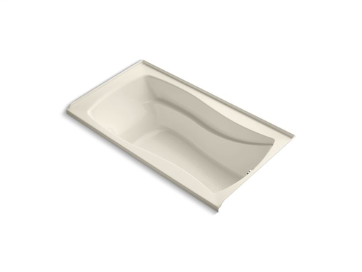 Mariposa® 66" x 36" alcove VibrAcoustic® bath with Bask® heated surface, integral flange and right-hand drain, Almond