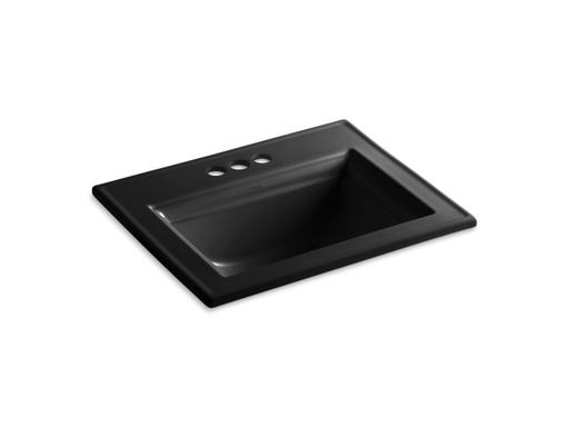 Memoirs® Stately drop-in bathroom sink with 4" centerset faucet holes, Black Black