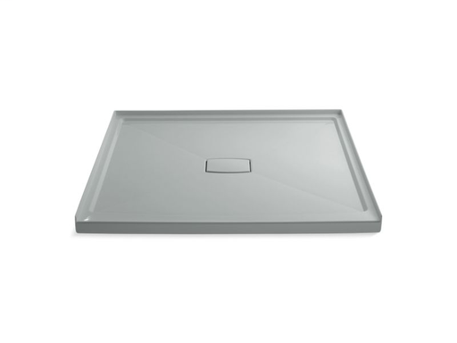 Archer® 60" x 60" single threshold center drain shower base with removable cover, Ice™ Grey