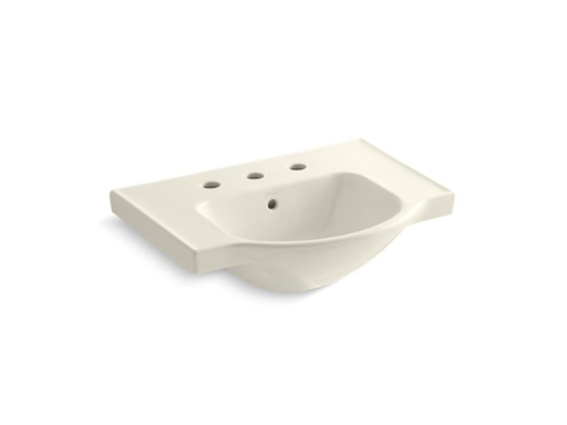Veer™ 24" widespread sink basin, Biscuit