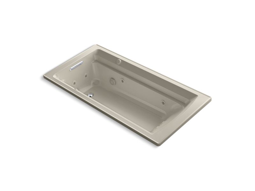 Archer® 72" x 36" drop-in whirlpool + BubbleMassage™ Air Bath, Sandbar