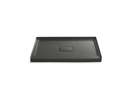 Archer® 48" x 36" single threshold center drain shower base with removable cover, Thunder Grey