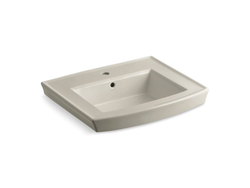 Archer® pedestal bathroom sink with single faucet hole, Sandbar