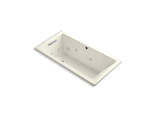 Underscore® Rectangle 60" x 30" drop-in whirlpool with heater without jet trim, Biscuit