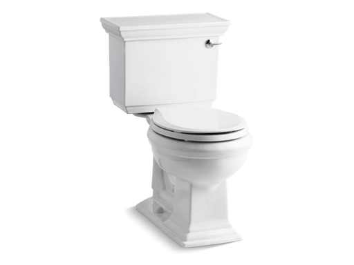 Memoirs® Stately Comfort Height® two-piece round-front 1.28 gpf toilet with AquaPiston® flush technology and right-hand trip lever, seat not included, White