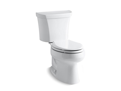 Wellworth® two-piece elongated dual-flush toilet with right-hand trip lever, seat not included, White