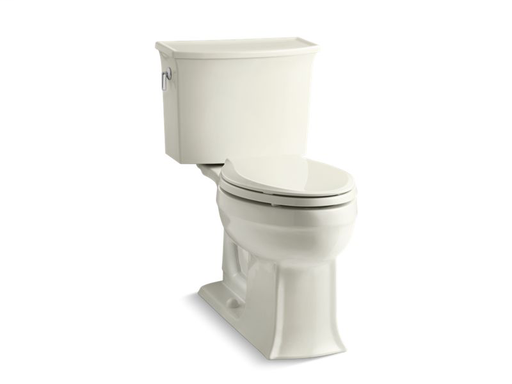 Archer® Comfort Height® two-piece elongated 1.28 gpf toilet with AquaPiston® flushing technology, seat not included, Biscuit