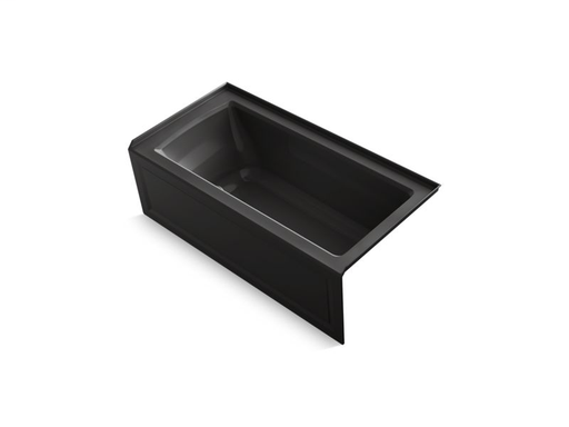 Archer® 60" x 30" alcove BubbleMassage™ Air Bath with integral apron and right-hand drain, Black Black