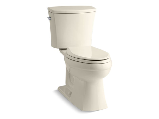 Kelston® Comfort Height® two-piece elongated 1.28 gpf toilet with AquaPiston® flushing technology and left-hand trip lever, seat not included, Almond