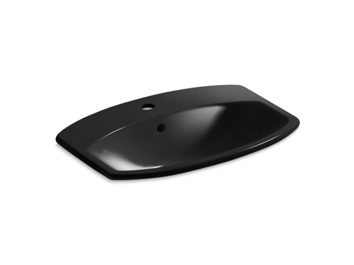 Cimarron® drop-in bathroom sink with single faucet hole, Black Black