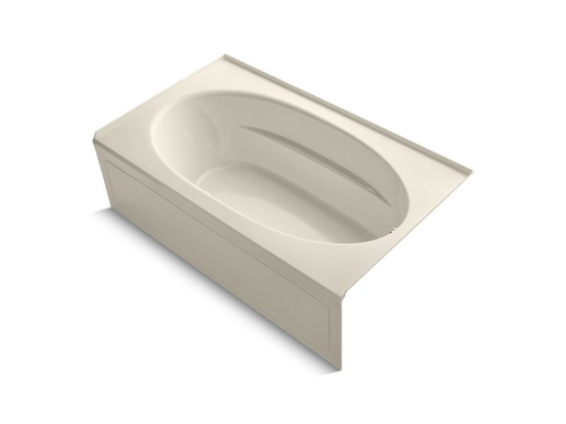 Windward® 72" x 42" alcove BubbleMassage™ Air Bath with integral apron and right-hand drain, Almond