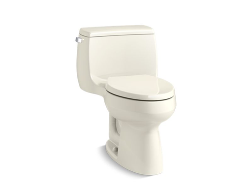 Gabrielle™ Comfort Height® one-piece elongated 1.28 gpf toilet with Class Five® flushing technology and left-hand trip lever, Biscuit