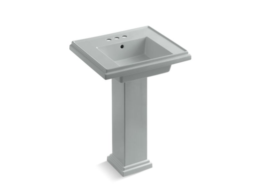 Tresham® 24" pedestal bathroom sink with 4" centerset faucet holes, Ice™ Grey