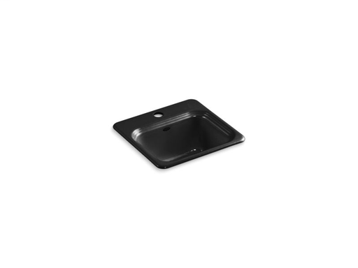 Northland™ 15" x 15" x 7-5/8" top-mount bar sink with single faucet hole, Black Black