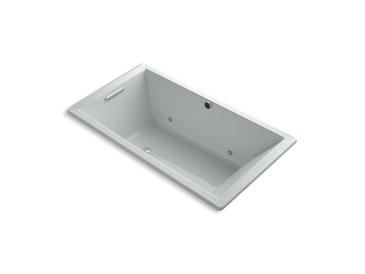 Underscore® Rectangle 66" x 36" drop-in BubbleMassage™ Air Bath with Bask® heated suface, chromatherapy and reversible drain, Ice™ Grey