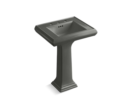 Memoirs® Classic 24" pedestal bathroom sink with 8" widespread faucet holes, Thunder Grey