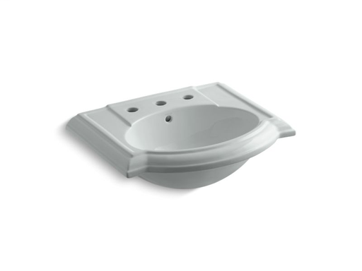 Devonshire® bathroom sink with 8" widespread faucet holes, Ice™ Grey