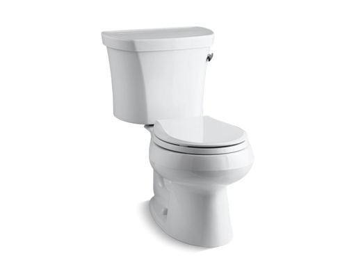 Wellworth® two-piece round-front 1.28 gpf toilet with Class Five® flush technology, right-hand trip lever and Insuliner® tank liner, seat not included, White