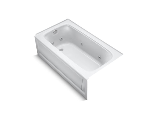 Bancroft® 60" x 32" alcove whirlpool with integral apron, left-hand drain and heater, White