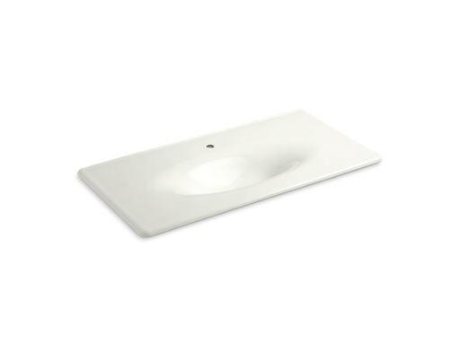 Iron/Impressions® 43" vanity-top bathroom sink with single faucet hole, Dune