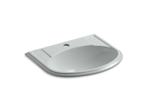 Devonshire® drop-in bathroom sink with single faucet hole, Ice™ Grey