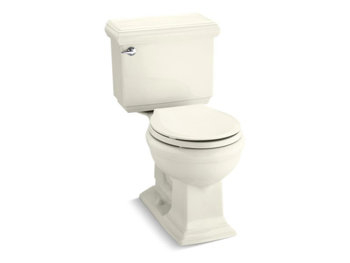 Memoirs® Classic Comfort Height® two-piece round-front 1.28 gpf toilet with AquaPiston® flushing technology and left-hand trip lever, seat not included, Biscuit