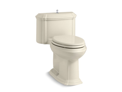 Portrait® Comfort Height® one-piece compact elongated 1.28 gpf toilet with AquaPiston® flush technology, lift knob actuator, concealed trapway and Glenbury™ Quiet-Close™ seat with Quick Release™ functionality, Almond