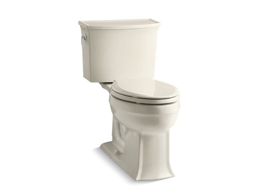 Archer® Comfort Height® two-piece elongated 1.28 gpf toilet with AquaPiston® flushing technology, seat not included, Almond