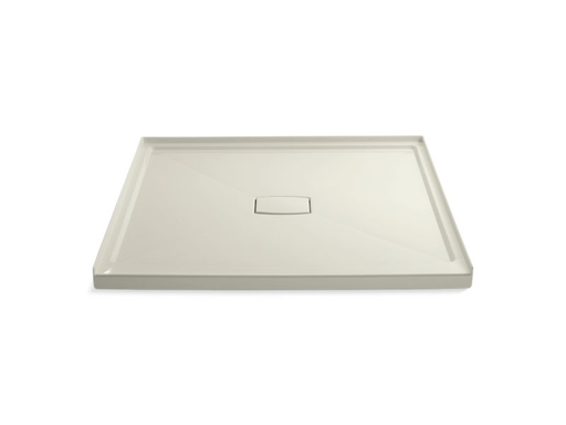 Archer® 60" x 60" single threshold center drain shower base with removable cover, Biscuit