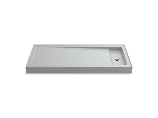 Bellwether® 60" x 32" single-threshold shower base with right center drain, Ice™ Grey