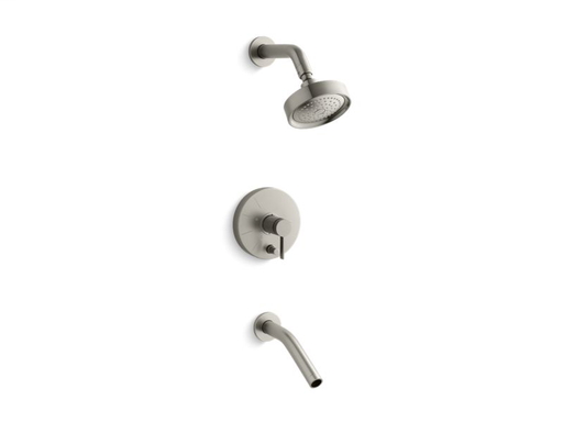 Stillness® Rite-Temp® pressure-balancing bath and shower faucet trim with lever handle, valve not included, Vibrant Brushed Nickel