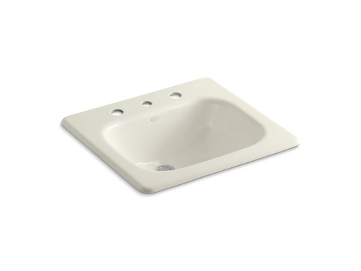 Tahoe® drop-in bathroom sink with 8" widespread faucet holes, Biscuit