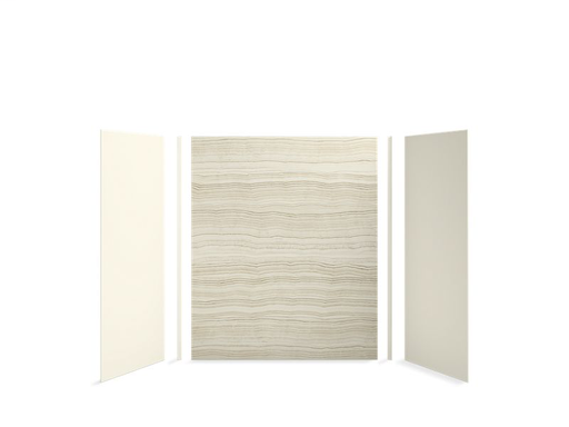 Choreograph® 60" x 32" x 72" shower wall kit, Veincut Biscuit with Biscuit accents