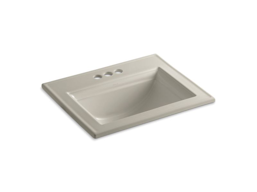 Memoirs® Stately drop-in bathroom sink with 4" centerset faucet holes, Sandbar