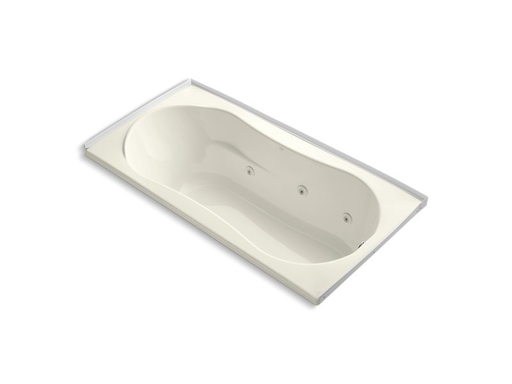 7236 72" x 36" alcove whirlpool with integral flange and right-hand drain, Biscuit