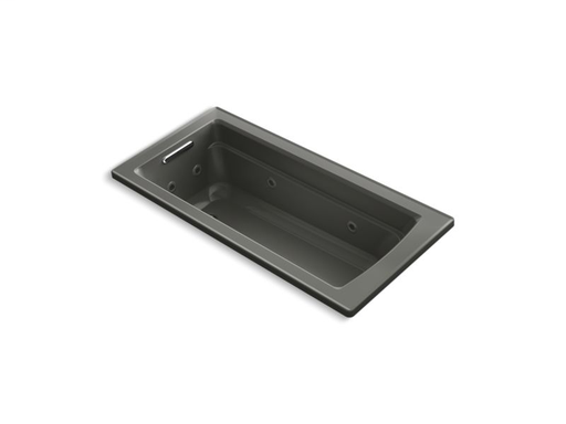 Archer® 66" x 32" drop-in whirlpool with reversible drain and heater, Thunder Grey