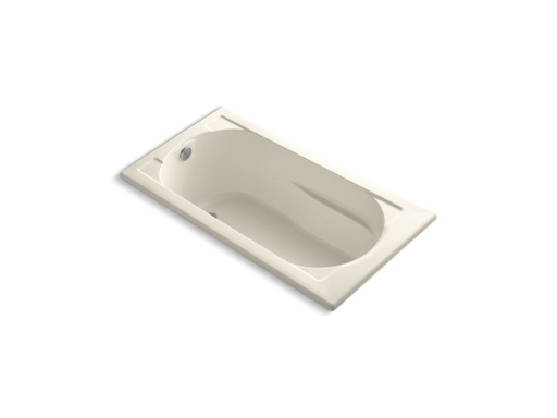 Devonshire® 60" x 32" drop-in VibrAcoustic® bath with Bask® heated surface and reversible drain, Almond