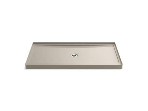 Rely® 60" x 34" single-threshold shower base with center drain, Sandbar
