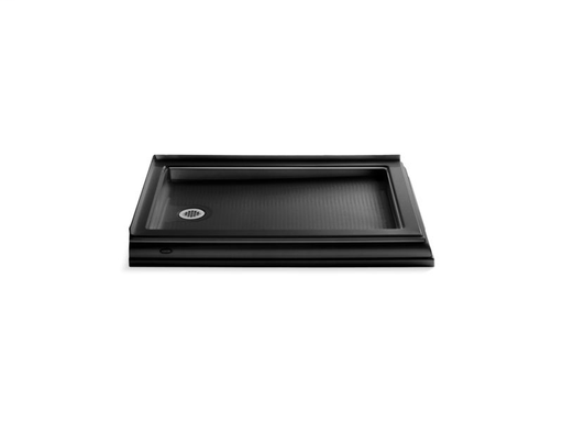 Memoirs® 48" x 34" double threshold left-hand drain shower base, Black Black