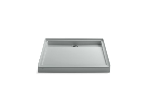 Groove® 42" x 42" single threshold rear center drain shower base, Ice™ Grey