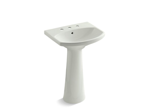 Cimarron® pedestal bathroom sink with 8" widespread faucet holes, Dune