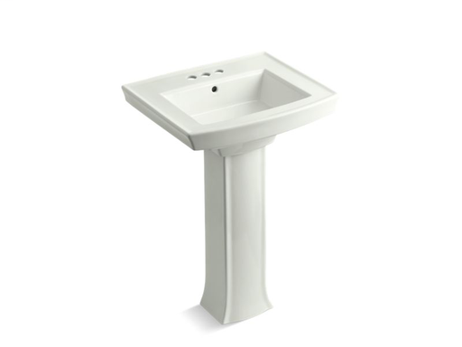 Archer® pedestal bathroom sink with 4" centerset faucet holes, Dune
