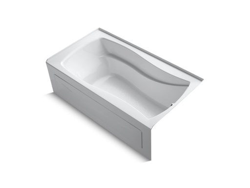 Mariposa® 66" x 36" alcove bath with Bask® heated surface, integral apron and right-hand drain, White