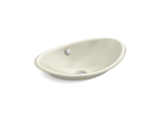 Iron Plains® Wading Pool® oval bathroom sink with Biscuit painted underside, Cane Sugar