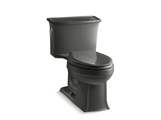 Archer® one-piece elongated 1.28 gpf toilet with AquaPiston® flush technology and left-hand trip lever, Thunder Grey