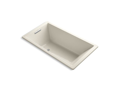 Underscore® Rectangle 66" x 36" drop-in VibrAcoustic® bath with end drain, Almond