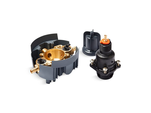 Rite-Temp® pressure-balancing valve body and cartridge kit with service stops and PEX crimp connections, Not Applicable
