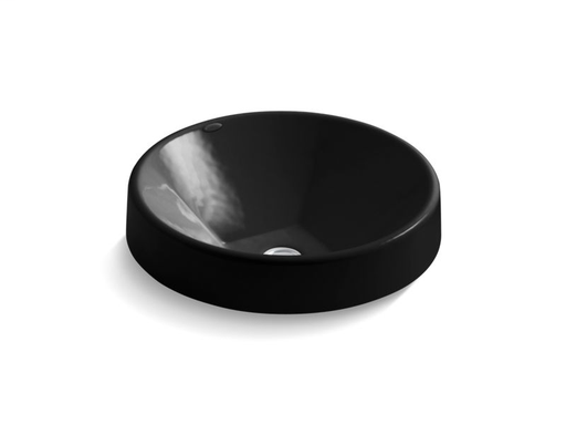 Inscribe® Wading Pool® 16.5" round bathroom sink, Black Black
